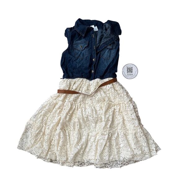 Sugar Other - SUGAR CALIFORNIA Denim Dress with Lace Detail SIZE XL GIRLS 2 4 US WOMEN Country